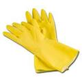 Yellow Flock Lined Latex Glove Size L